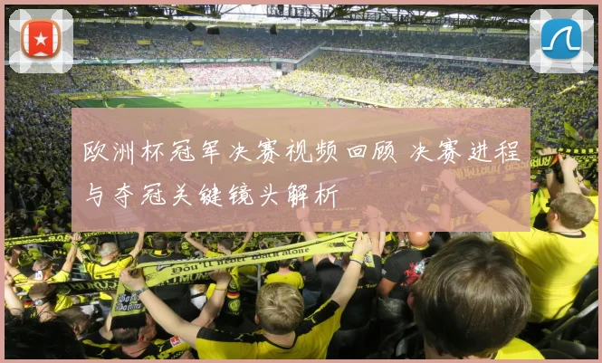 欧洲杯冠军决赛视频回顾 决赛进程与夺冠关键镜头解析